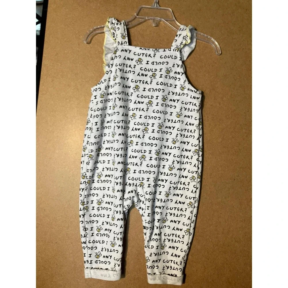 Disney Baby Winnie the Pooh‎ Bee Honey Cute All Over Print Overalls 6 9 Months